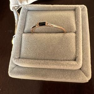 Kendra Scott Maria black spinel and diamond ring size 9